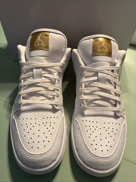 Jordan Shoes - Air Jordan  1 low ladies metallic gold sneaker size 9.5